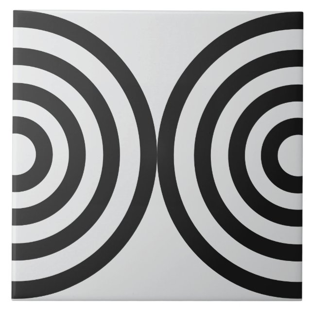 Modern svart geometrisk Mönster-mittårtusende Kakelplatta (Framsidan)