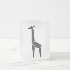 Modern svart giraffsymbol frostad glasmugg