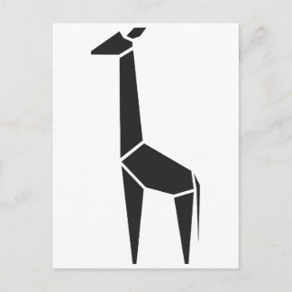 Modern svart giraffsymbol vykort