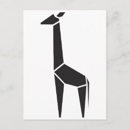 Modern svart giraffsymbol vykort