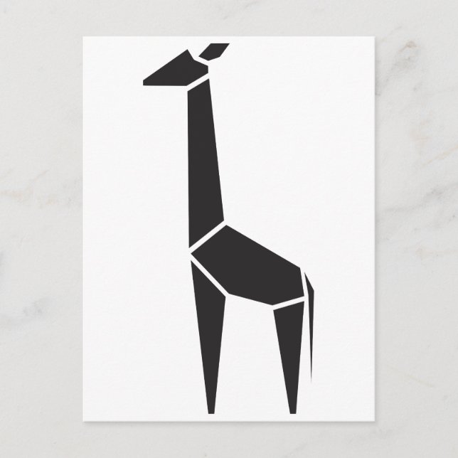 Modern svart giraffsymbol vykort (Framsida)