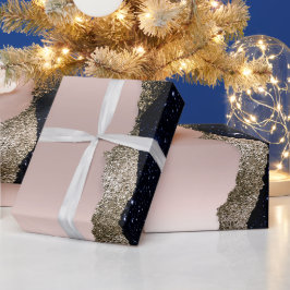 Modern Svart Glitter Roséguld Presentpapper