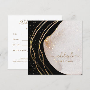 Modern Svart Glitter-stilkort i Guld