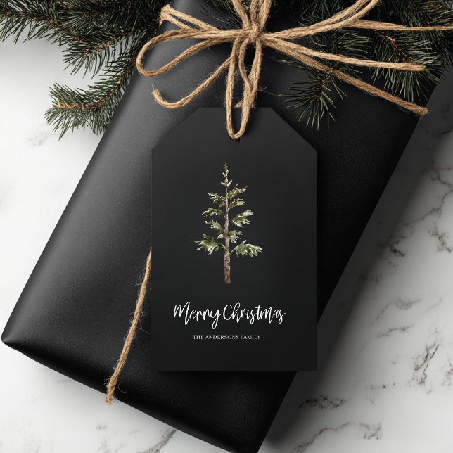 “Modern Svart God Jul Presentetikett (Skapare uppladdad)