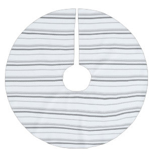 Modern svart grå vit grafisk randig mönster julgransmatta borstad polyester