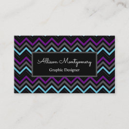Modern svart, Grått, Lila och isblått Visitkort