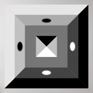 Modern svart, Grått och vit geometrisk Abstrakt Ar Poster