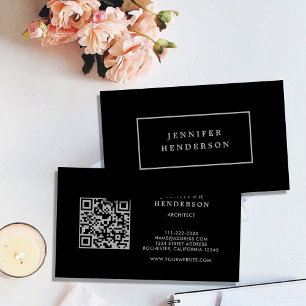 Modern, svart grått QR-professionell Visitkort