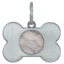 Modern svart grått rosa marmor mönster ID-bricka husdjur