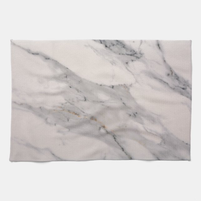 Modern svart grått rosa marmor mönster kökshandduk (Horisontell)