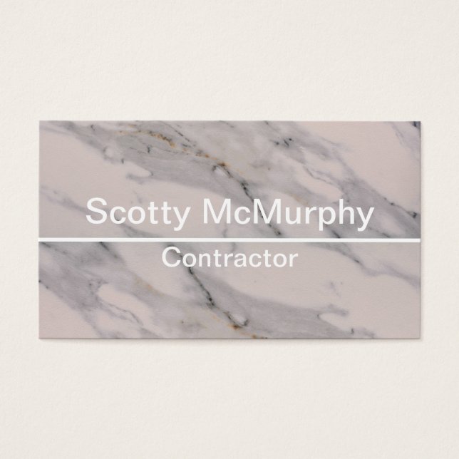 Modern svart grått rosa marmor mönster visitkort (Framsidan)