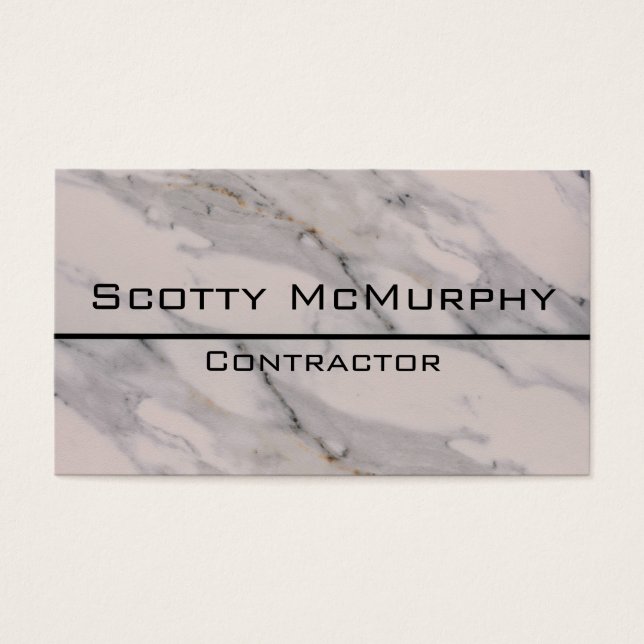 Modern svart grått rosa marmor mönster visitkort (Framsidan)