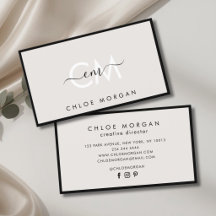 Modern svart grått-skript namnteckning monogram