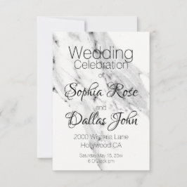 Modern svart grått, vit marmor mönster inbjudningar