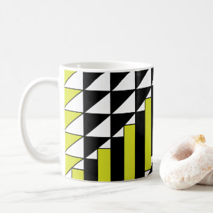 Modern svart Grönt, triangelrektangel, geometrisk Kaffemugg