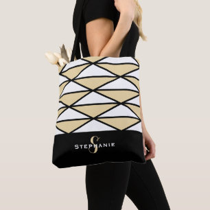 Modern svart gul chic geometrisk mönsterdesign tygkasse
