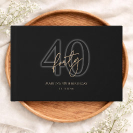 Modern svart guld 40-årsdag gästböcker
