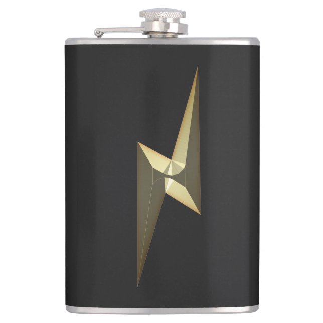 Modern svart Guld-åblixtsymbol Fickplunta (Framsidan)