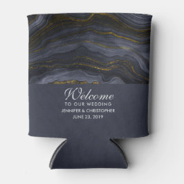 Modern svart & Guld-agate Stone-Abstrakt