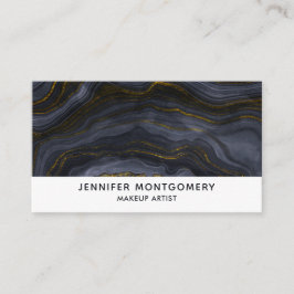 Modern svart & Guld-agate Stone-Abstrakt Visitkort