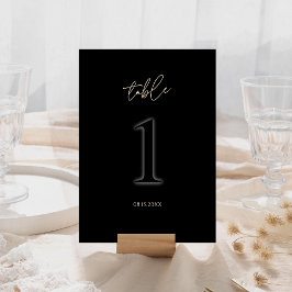 Modern Svart Guld Bord Nummer 1 Minimalistisk Lyx OSA Kort
