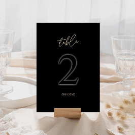 Modern Svart Guld Bord Nummer 2 Minimalistisk Lyx OSA Kort