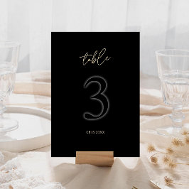 Modern Svart Guld Bord Nummer 3 Minimalistisk Lyx OSA Kort