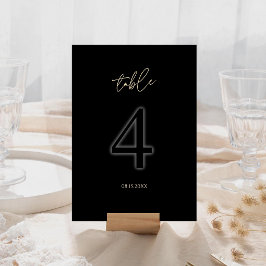 Modern Svart Guld Bord Nummer 4 Minimalistisk Lyx OSA Kort