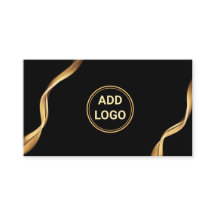 Modern Svart & Guld Företag Visitenkort | Logotyp