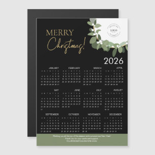 Modern Svart & Guld God Jul 2026 Kalender
