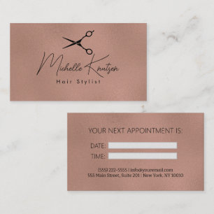Modern svart Guld Hairstylist-avtalskort Visitkort