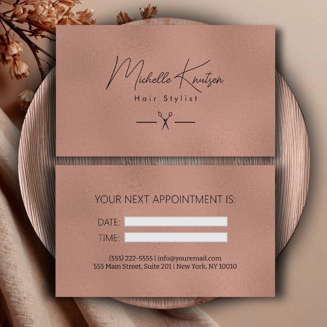 Modern svart Guld Hairstylist-avtalskort Visitkort (Skapare uppladdad)