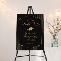 Modern Svart & Guld Hästkapplöpning Derby Ridsport