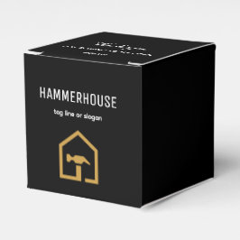 Modern Svart & Guld Konstruktion Byggnad Presentaskar