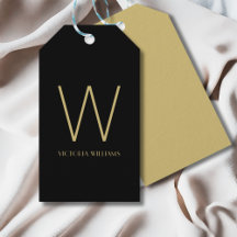 Modern svart guld-minimalistisk monogram namn