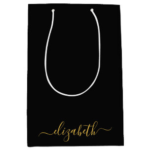 Modern svart guld monogram skriv namn