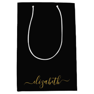 Modern svart guld monogram skriv namn