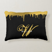 Modern svart & Guld Monogram-Vintage