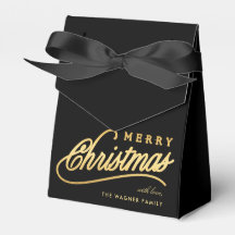 Modern Svart & Guld Script God Jul