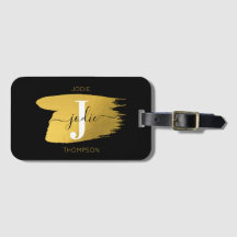 Modern svart & Guld-skript, Monogram - initialt