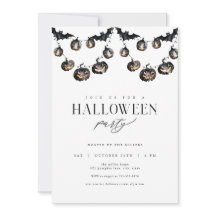 Modern Svart Halloween fest-inbjudan