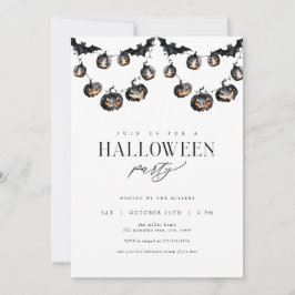Modern svart Halloween-festinvitation Inbjudningar