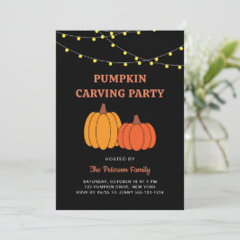 Modern svart Halloween-pumpa skär fest Inbjudningar