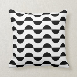 Modern svart halvcirkel mönster kudde
