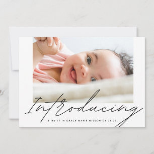 Modern svart introduktion Handskrivet foto Baby
