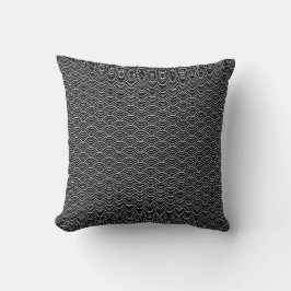 Modern svart japansk våg Geometric Mönster Kudde