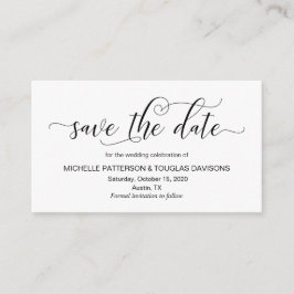 Modern svart kalligrafi, Bröllop spara datum Tilläggskort