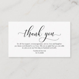 Modern svart kalligrafi, Bröllop Tack Tilläggskort