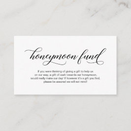 Modern svart kalligrafi i eleganten, Honeymoon Wis Tilläggskort