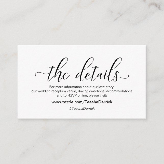 Modern svart kalligrafi, Vår information, webbplat Tilläggskort (Framsida)